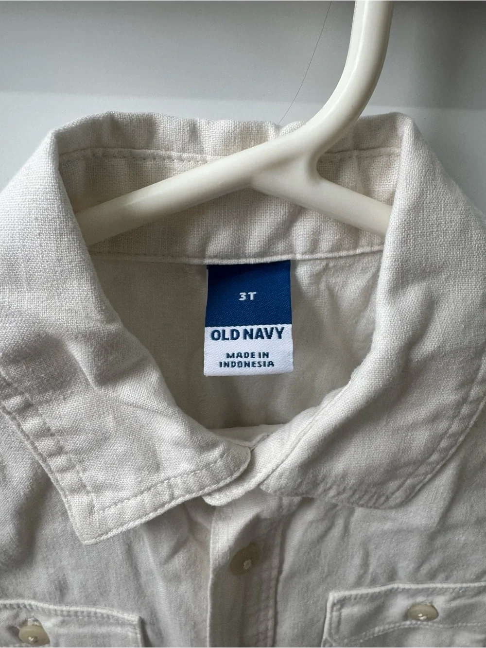 Kids Short-Sleeve Button-Up Shirt - Ivory
